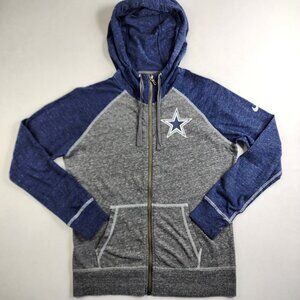 Nike NFL Woman's Size M Medium Cowboys Blue Gray Lightweight Soft Zipper Sweater
